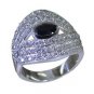 graceful Black Oynx 925 sterling silver Black Ring india L-1.2in US 5,6,7,8
