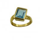 alluring Blue Topaz CZ Copper Blue Ring supply L-1in US 5,6,7,8