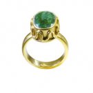 beauteous Indian Emerald Gold Plated Green Ring jewellery L-1in US 5,6,7,8