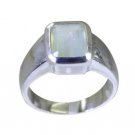 splendiferous Blue chalcedony 925 Sterling Silver Blue Ring jewellery L-1in US 5