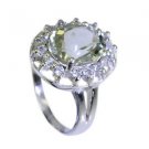 radiant Green Amethyst Silver Green Ring exporter L-1in US 5,6,7,8