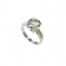sightly Green Amethyst Silver Green Ring suppiler L-1in US 5,6,7,8