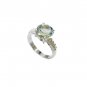 sightly Green Amethyst Silver Green Ring suppiler L-1in US 5,6,7,8