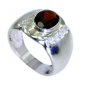 magnificent Garnet Silver Red Ring supplies L-1in US 5,6,7,8