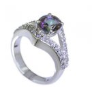 grand Mystic Quartz Silver Multi Ring exporter L-1in US 5,6,7,8