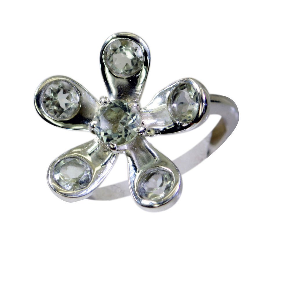 gorgeous Green Amethyst Silver Green Ring jaipur L-1in US 5,6,7,8