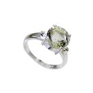 glossy Green Amethyst Silver Green Ring exporter L-1in US 5,6,7,8