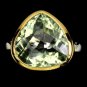 glossy Green Amethyst Silver Green Ring exporter L-1in US 5,6,7,8