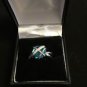 glossy Green Amethyst Silver Green Ring exporter L-1in US 5,6,7,8