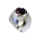 good Green Amethyst Silver Green Ring Designer L-1in US 5,6,7,8