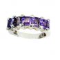 good Green Amethyst Silver Green Ring Designer L-1in US 5,6,7,8