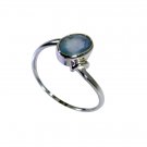 appealing Aqua Chalcedony Silver Blue Ring Designer L-1in US 5,6,7,8