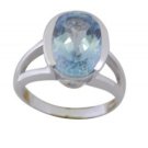 seemly Blue Topaz 925 Sterling Silver Blue Ring exporter L-1in US 5,6,7,8