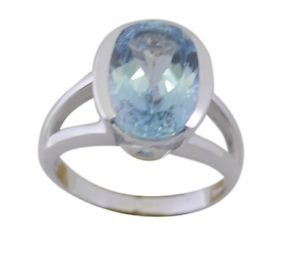 seemly Blue Topaz 925 Sterling Silver Blue Ring exporter L-1in US 5,6,7,8