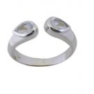 shapely Blue Topaz 925 Sterling Silver Blue Ring jewellery L-1in US 5,6,7,8