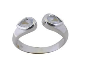 shapely Blue Topaz 925 Sterling Silver Blue Ring jewellery L-1in US 5,6,7,8