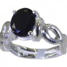 gorgeous Black Oynx 925 sterling silver Black Ring gemstone L-1.2in US 5,6,7,8