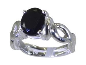 gorgeous Black Oynx 925 sterling silver Black Ring gemstone L-1.2in US 5,6,7,8
