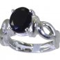 gorgeous Black Oynx 925 sterling silver Black Ring gemstone L-1.2in US 5,6,7,8