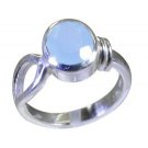 graceful Blue chalcedony 925 Sterling Silver Blue Ring gemstone L-1in US 5,6,7,8