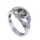 prettyish Tourmaline Silver Multi Ring gemstone L-1in US 5,6,7,8