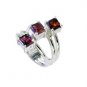 yummy Garnet Silver Red Ring indian L-1in US 5,6,7,8