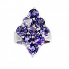 pleasing Amethyst Silver Purple Ring indian L-1in US 5,6,7,8
