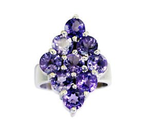 pleasing Amethyst Silver Purple Ring indian L-1in US 5,6,7,8