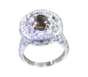 superb Smoky Quartz 925 Sterling Silver Brown Ring wholesales L-1in US 5,6,7,8