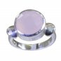 radiant Rose Quartz 925 Sterling Silver Pink Ring Designer L-1in US 5,6,7,8
