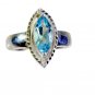 statuesque Blue Topaz Silver Blue Ring india  L-1in US 5,6,7,8