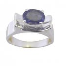 gorgeous Iolite 925 Sterling Silver Blue Ring Designer L-1in US 5,6,7,8