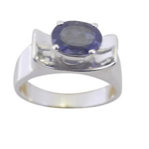 gorgeous Iolite 925 Sterling Silver Blue Ring Designer L-1in US 5,6,7,8