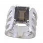 wonderful. Smoky Quartz 925 Sterling Silver Brown Ring jewellery L-1in US 5,6,7,