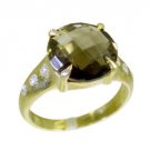 taking Smoky Quartz 925 Sterling Silver Brown Ring handcrafted L-1in US 5,6,7,8