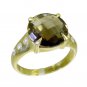 taking Smoky Quartz 925 Sterling Silver Brown Ring handcrafted L-1in US 5,6,7,8