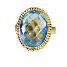 statuesque Blue Topaz CZ Copper Blue Ring wholesales L-1in US 5,6,7,8