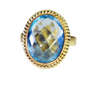 statuesque Blue Topaz CZ Copper Blue Ring wholesales L-1in US 5,6,7,8