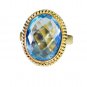 statuesque Blue Topaz CZ Copper Blue Ring wholesales L-1in US 5,6,7,8