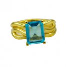 studly Blue Topaz CZ Copper Blue Ring supplies L-1in US 5,6,7,8