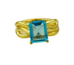 studly Blue Topaz CZ Copper Blue Ring supplies L-1in US 5,6,7,8