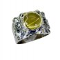 bewitching Lemon Quartz Silver Yellow Ring supplies L-1in US 5,6,7,8
