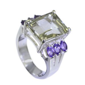 superb Green Amethyst Silver Green Ring handmade  L-1in US 5,6,7,8