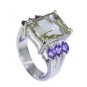 superb Green Amethyst Silver Green Ring handmade  L-1in US 5,6,7,8