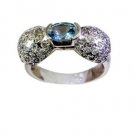 prettyish Blue Topaz Silver Blue Ring jewellery L-1in US 5,6,7,8