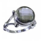 knockout Green Amethyst 925 sterling silver Green Ring suppiler L-1.2in US 5,6,7