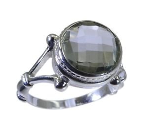 knockout Green Amethyst 925 sterling silver Green Ring suppiler L-1.2in US 5,6,7