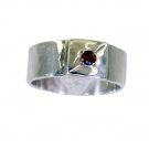 Junoesque Garnet Silver Red Ring exporter L-1in US 5,6,7,8