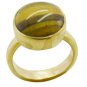appealing Tiger Eye Gold Plated Brown Ring handmade  L-1in US 5,6,7,8
