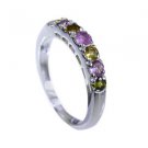 fair Tourmaline Silver Multi Ring india  L-1in US 5,6,7,8
